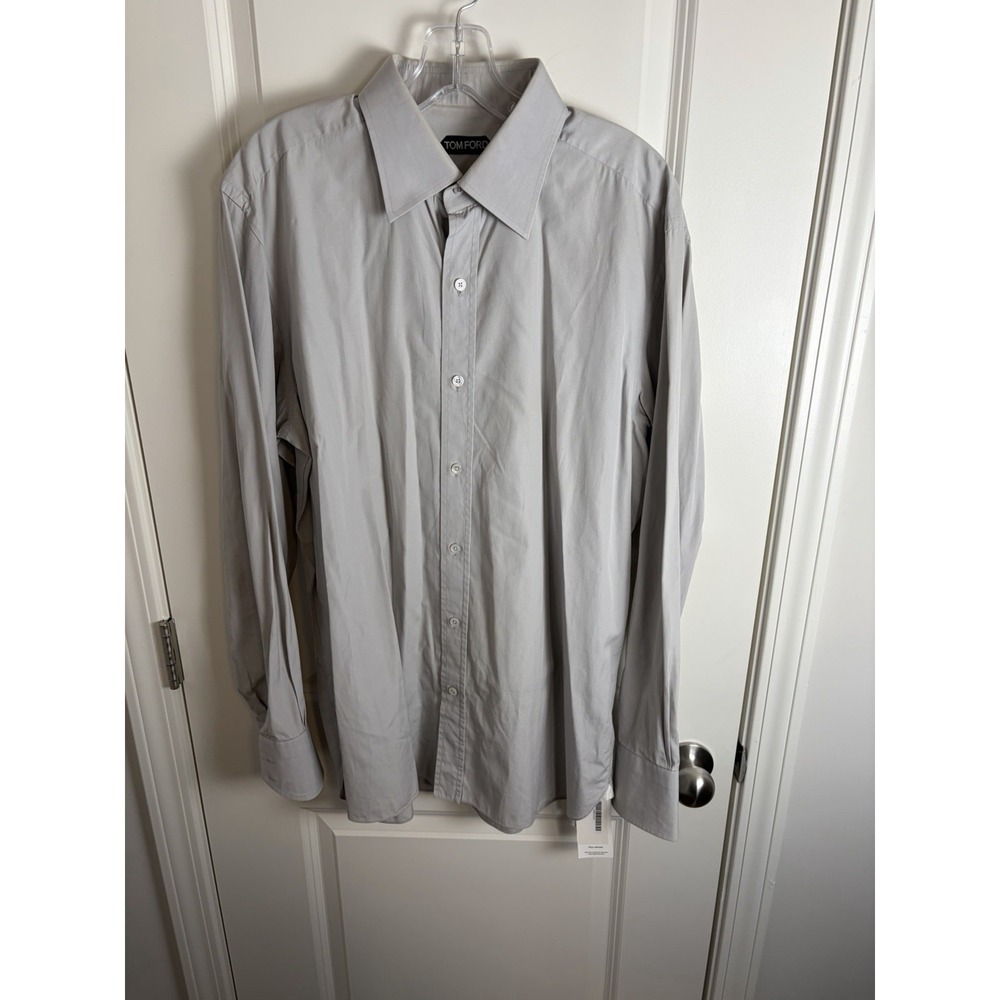 Tom Ford Men's Dress Shirt Gray Long Sleeve Button Down, Size 43-17, Switzerland